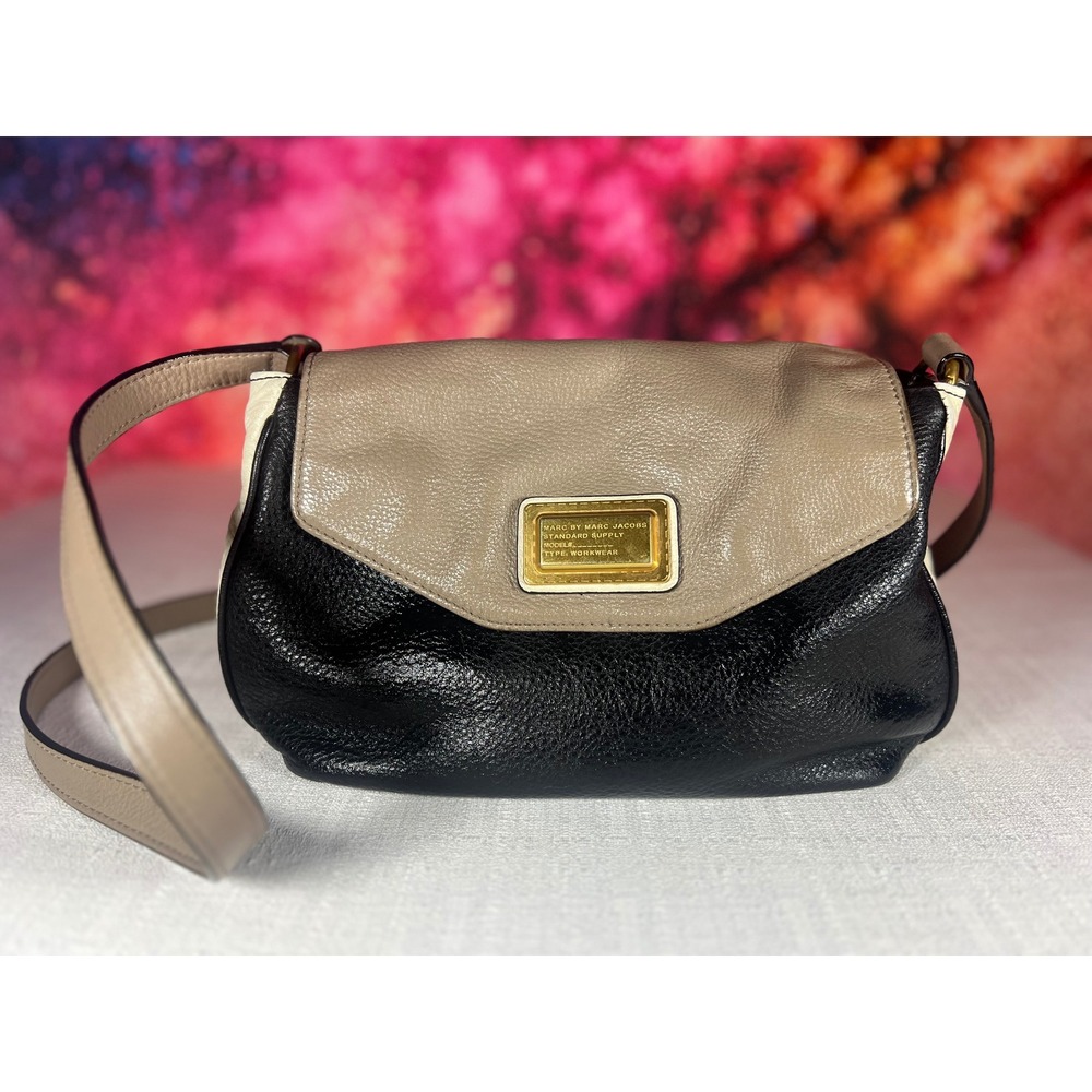 Marc by Marc Jacobs Standard Supply Crossbody Bag Tri-Color Leather Black Taupe